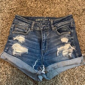 Super comfy, stretchy, jeans shorts. Size 4